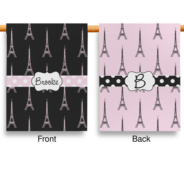 Black Eiffel Tower Garden Flags - Large - Double Sided - APPROVAL
