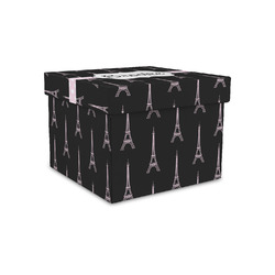 Black Eiffel Tower Gift Box with Lid - Canvas Wrapped - Small (Personalized)