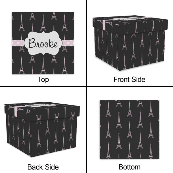 Black Eiffel Tower Gift Boxes with Lid - Canvas Wrapped - XX-Large - Approval