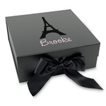 Black Eiffel Tower Gift Box with Magnetic Lid - Black (Personalized)