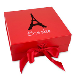 Black Eiffel Tower Gift Box with Magnetic Lid - Red (Personalized)