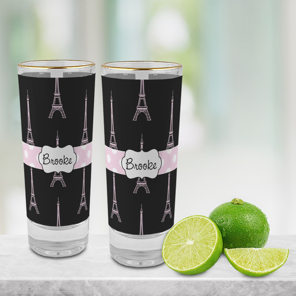 Black Eiffel Tower Glass Shot Glass - 2 oz - LIFESTYLE