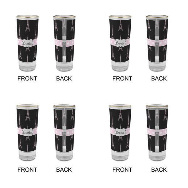 Black Eiffel Tower Glass Shot Glass - 2 oz - Set of 4 - APPROVAL