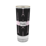 Black Eiffel Tower 2 oz Shot Glass - Glass with Gold Rim (Personalized)