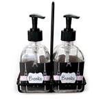 Black Eiffel Tower Glass Soap & Lotion Bottle Set (Personalized)