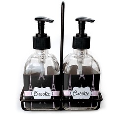 Black Eiffel Tower Glass Soap & Lotion Bottles (Personalized)