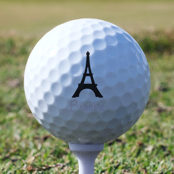 Black Eiffel Tower Golf Ball - Branded - Tee