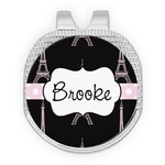 Black Eiffel Tower Golf Ball Marker - Hat Clip - Silver
