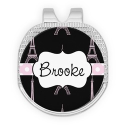 Black Eiffel Tower Golf Ball Marker - Hat Clip - Silver