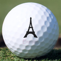 Black Eiffel Tower Golf Balls - Non-Branded - Set of 3 (Personalized)