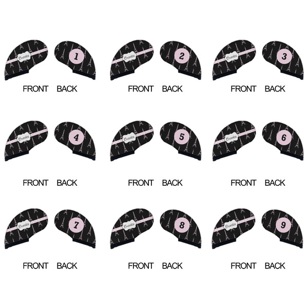 Black Eiffel Tower Golf Club Covers - APPROVAL (set of 9)