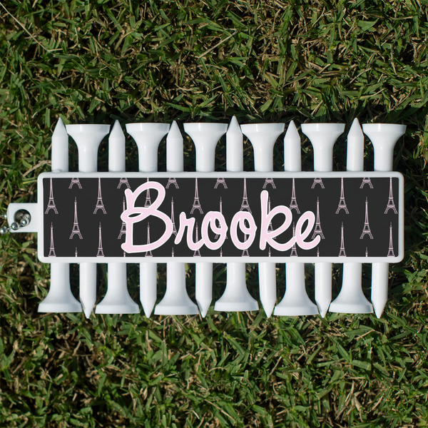 Black Eiffel Tower Golf Tees & Ball Markers Set - Front