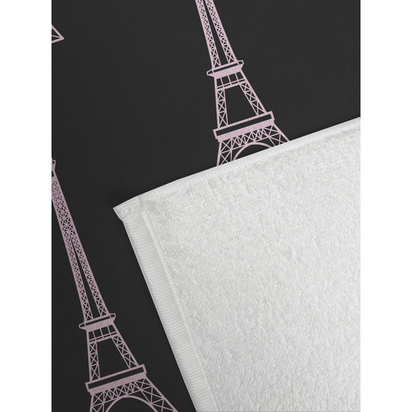 Black Eiffel Tower Golf Towel - Detail