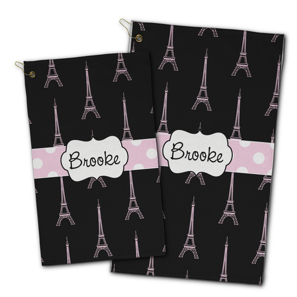 Black Eiffel Tower Golf Towel - PARENT (small and large)