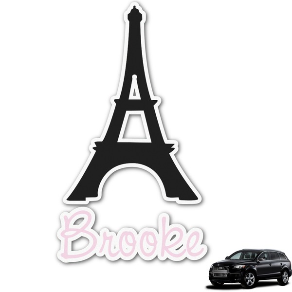 Custom Black Eiffel Tower Graphic Car Decal (Personalized)
