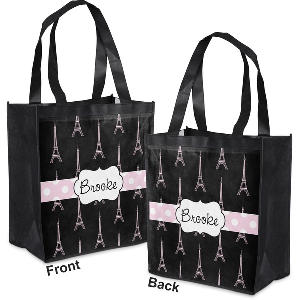 Black Eiffel Tower Grocery Bag - Apvl