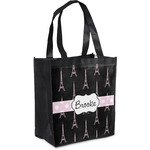 Black Eiffel Tower Grocery Bag (Personalized)