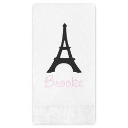 Black Eiffel Tower Guest Towels - Full Color (Personalized)
