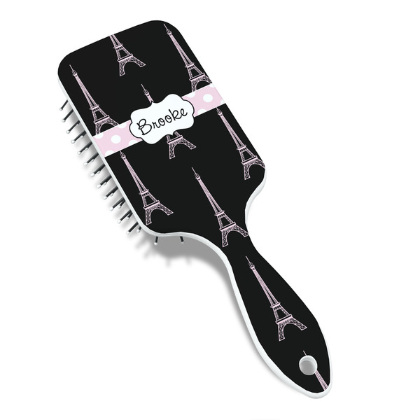 Black Eiffel Tower Hair Brush - Angle View