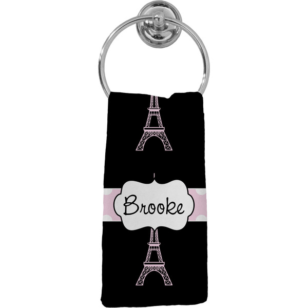 Custom Black Eiffel Tower Hand Towel - Full Print (Personalized)