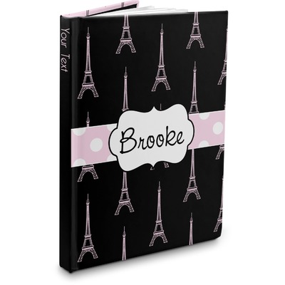 Black Eiffel Tower Hardbound Journal (Personalized)