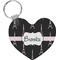 Black Eiffel Tower Heart Keychain (Personalized)