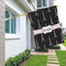 Black Eiffel Tower House Flags - Double Sided - LIFESTYLE