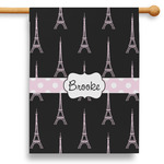 Black Eiffel Tower 28" House Flag - Double Sided (Personalized)