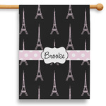 Black Eiffel Tower 28" House Flag (Personalized)