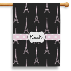 Black Eiffel Tower 28" House Flag - Single Sided (Personalized)