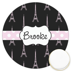 Black Eiffel Tower Printed Cookie Topper - 3.25" (Personalized)