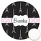 Black Eiffel Tower Icing Circle - Large - Front