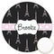 Black Eiffel Tower Printed Cookie Topper - 3.25" (Personalized)