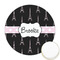 Black Eiffel Tower Printed Cookie Topper - Round (Personalized)