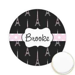 Black Eiffel Tower Printed Cookie Topper - 2.15" (Personalized)