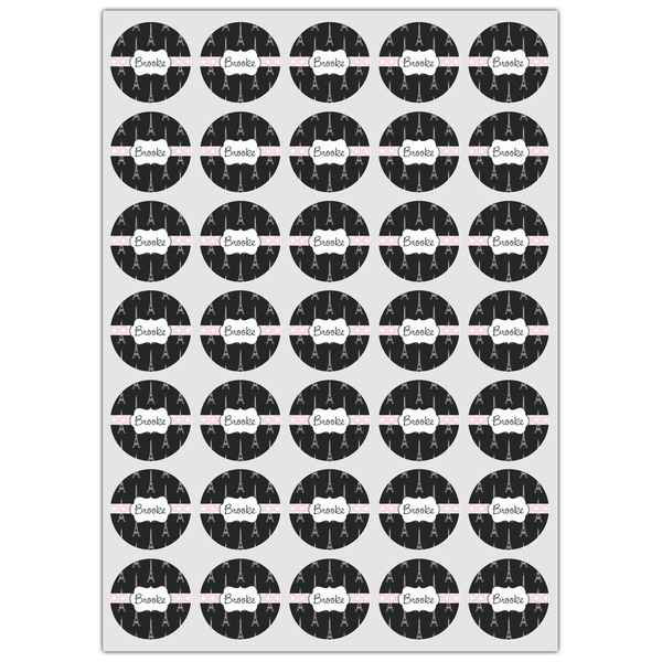 Black Eiffel Tower Icing Circle - XSmall - Set of 35