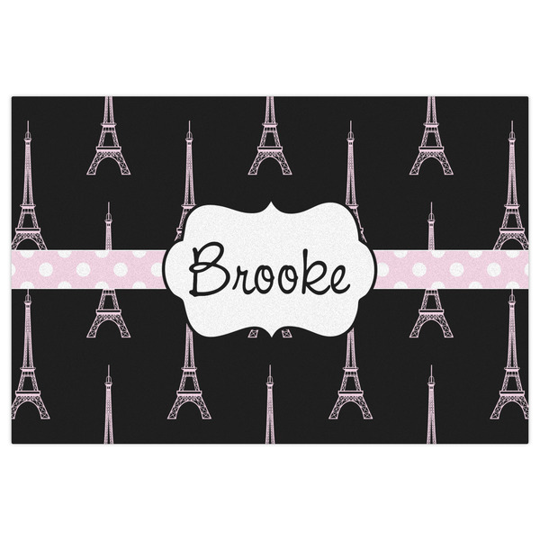 Black Eiffel Tower Indoor / Outdoor Rug - 2'x3' - Front Flat