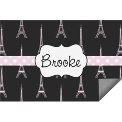 Black Eiffel Tower Indoor / Outdoor Rug - 5'x8' (Personalized)