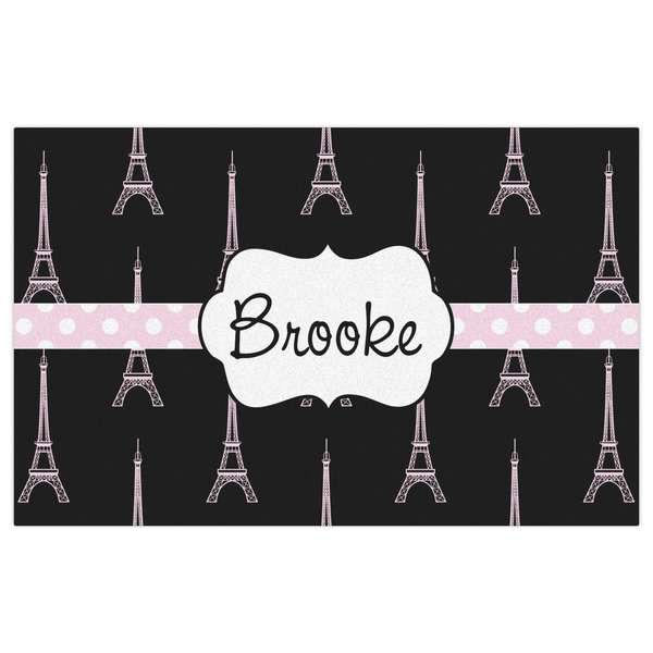 Black Eiffel Tower Indoor / Outdoor Rug - 5'x8' - Front Flat