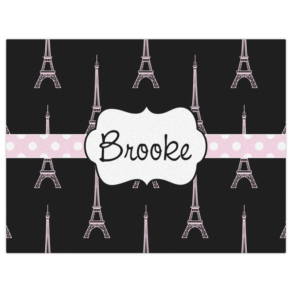 Black Eiffel Tower Indoor / Outdoor Rug - 6'x8' - Front Flat