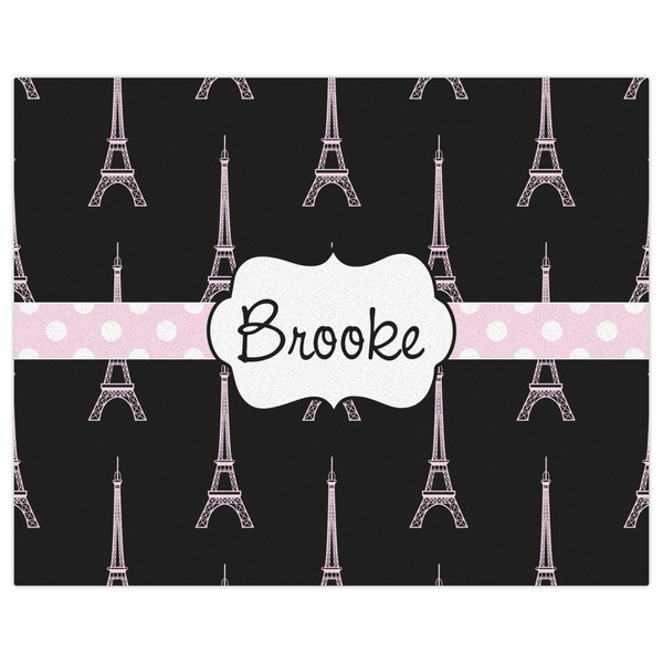 Black Eiffel Tower Indoor / Outdoor Rug - 8'x10' - Front Flat