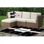 Black Eiffel Tower Indoor / Outdoor Rug - Custom Size w/ Name or Text