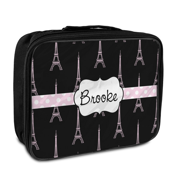 Custom Black Eiffel Tower Insulated Lunch Bag (Personalized)