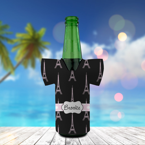 Black Eiffel Tower Jersey Bottle Cooler - LIFESTYLE