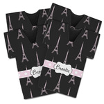 Black Eiffel Tower Jersey Bottle Cooler - Set of 4 (Personalized)