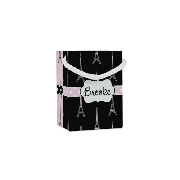 Custom Black Eiffel Tower Jewelry Gift Bags (Personalized)