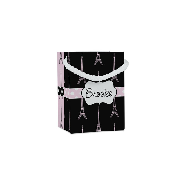 Custom Black Eiffel Tower Jewelry Gift Bags - Gloss (Personalized)