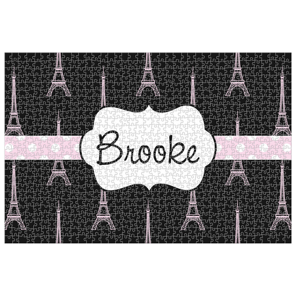 Custom Black Eiffel Tower Jigsaw Puzzle - 1000-piece (Personalized)