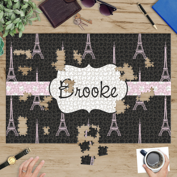 Black Eiffel Tower Jigsaw Puzzle 1014 Piece - In Context