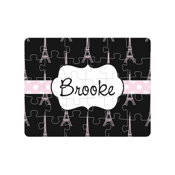 Custom Black Eiffel Tower Jigsaw Puzzles (Personalized)